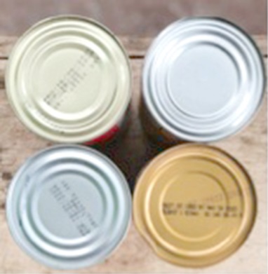 Some canned products with and without pull tabs